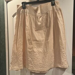 Merona Tan A-Line Knee-Length Skirt with Ruched Details